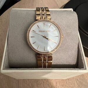 Michael Kors Gold Watch with White Dial